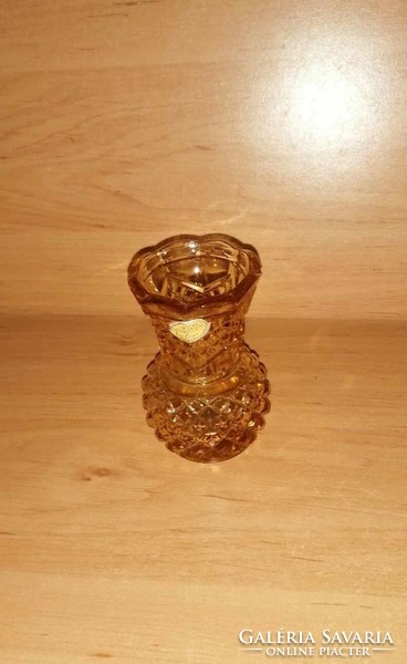 Bohémia üveg kicsi váza - 8,5 cm magas (29/d)