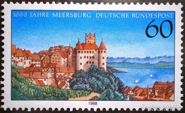 N1376 / Germany 1988 the Meersburg Castle 1000 years stamp postal clerk