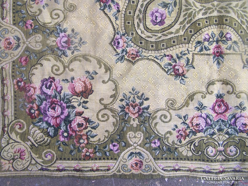 Old woven tablecloth in good condition 130 x 122 cm