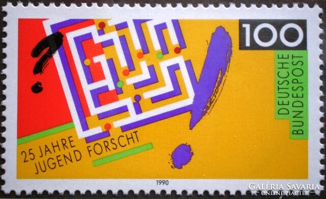 N1453 / Germany 1990 youth research stamp postal clerk