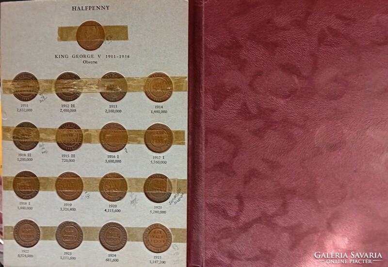 Ausztrál fél penny 1911-1966 mappában