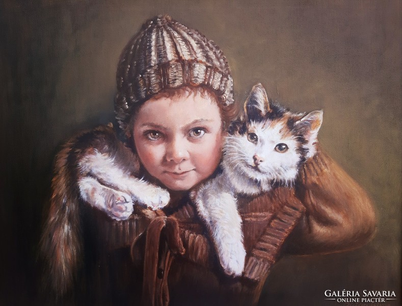 István Batári / little girl with a kitten