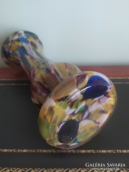 Murano style multicolored glass decorative vase, flawless, 28 cm