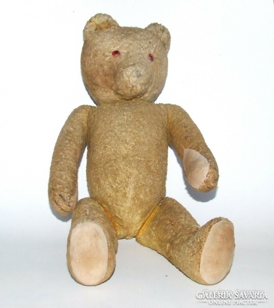 Régi, antik öreg púpos mackó, medve, maci játék figura
