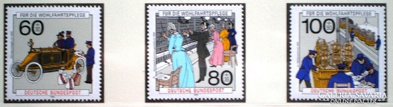 N1474-6 / Germany 1990 people's welfare: postal delivery and telephone communication postage stamps.