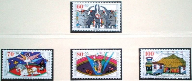 N1411-4 / Germany 1989 for youth : circus stamp series postman