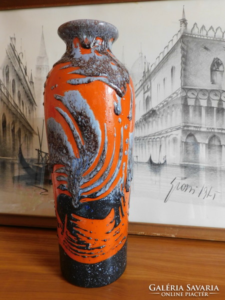 Retro ceramic vase with abstract pattern 34 cm