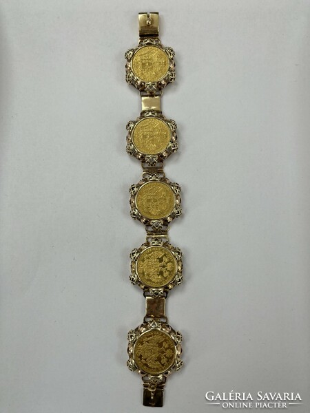 Gold bracelet, József Ferenc 1 ducat 1915