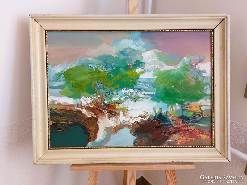 Kárpáti Gusztáv szép festménye 79x60 cm  kerettel