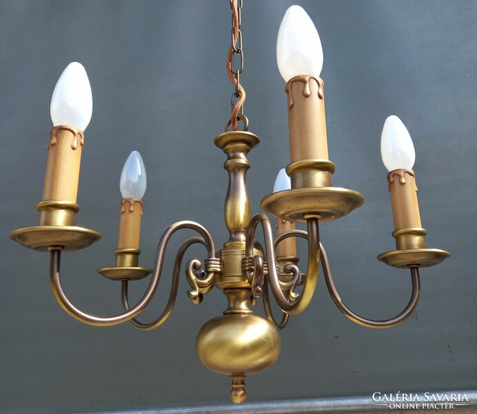 Flemish copper chandelier with 5 arms f