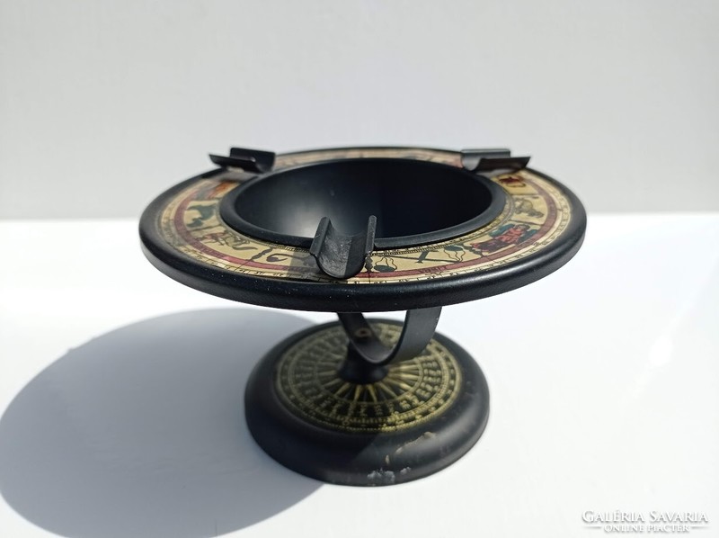 Japanese horoscope metal ashtray