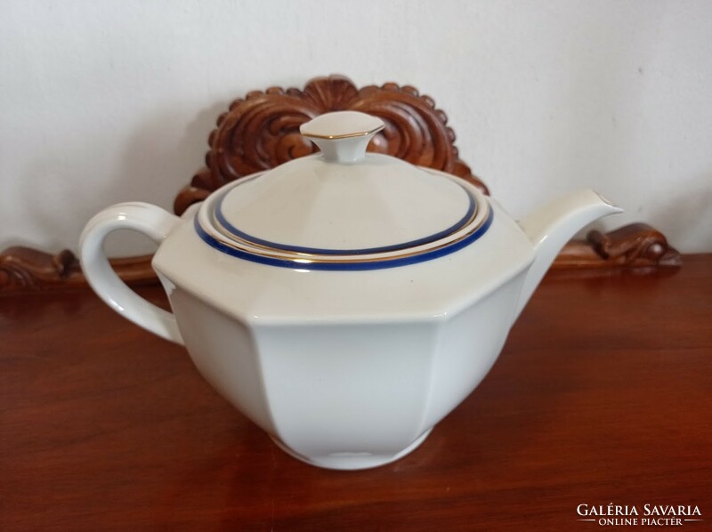 Art Deco Drasche/Kőbányai aranyozott porcelán teás kanna, kiöntő