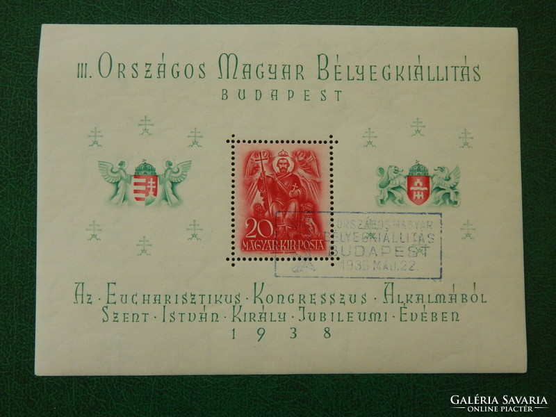 1938. Orbék block, stamped, with occasional stamp
