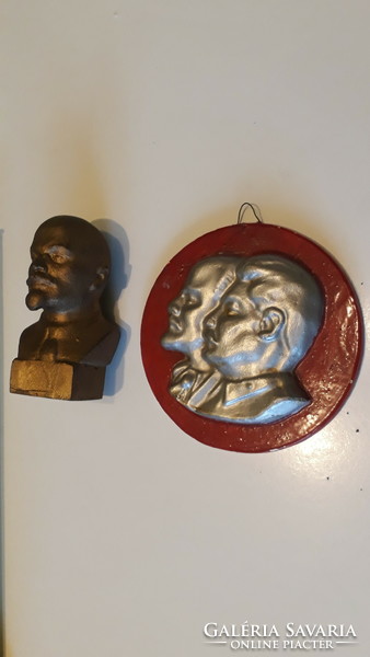 Lenin Sztálin plakett mellszobor szocialista relikvia