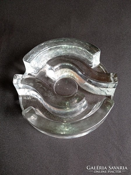 Vintage glass crystal candle holder, candle holder, warmer