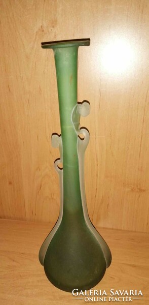Muranói zöld üveg váza  - 35 cm (z)