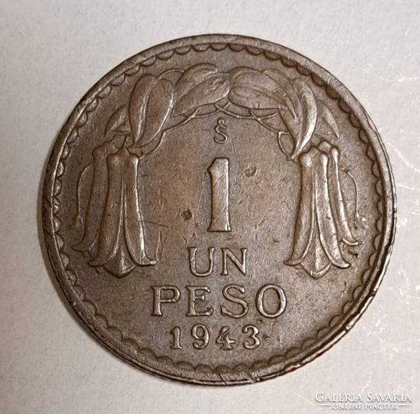 1943. Chile 1 Peso (1659)