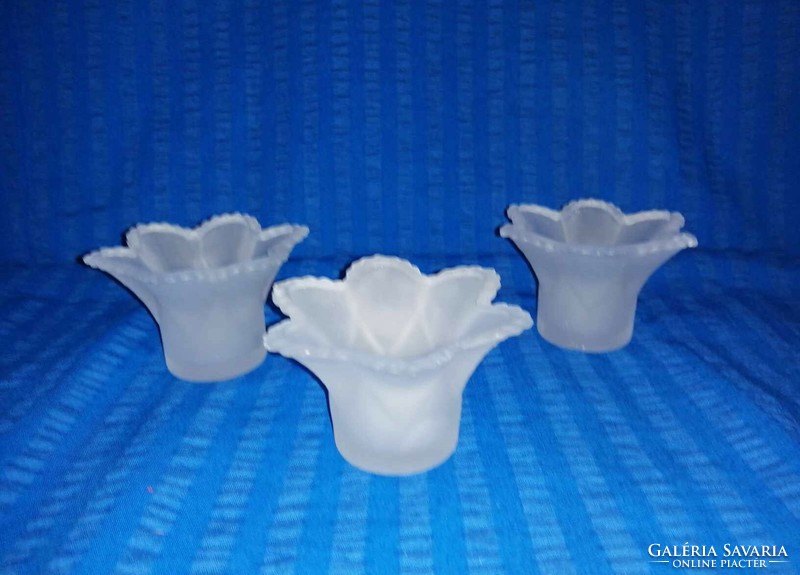 3 opal glass candle holders and candle holders in one (a12)