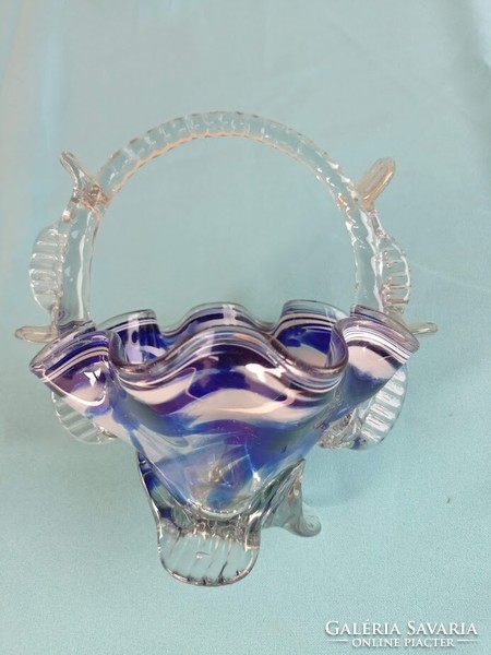 Lux glass blue glass basket