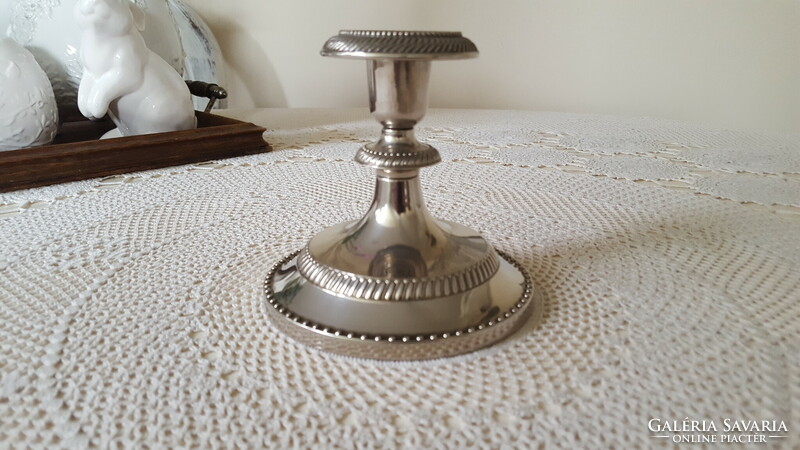 Silver-plated, English-style candle holder
