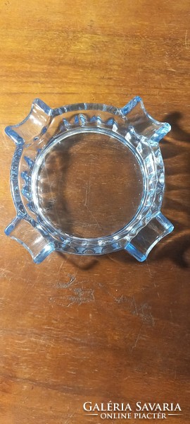 Blue glass ashtray
