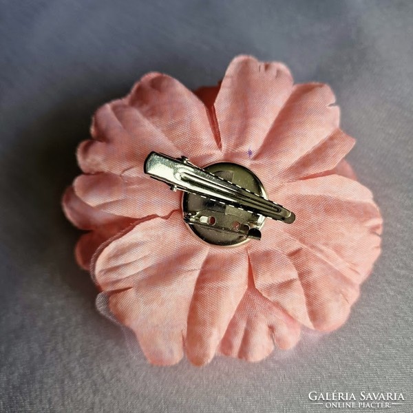 ESKÜVŐ BCS08 - Kitűző, bross, hajcsat - Kb. 9cm-es rózsaszínű virág