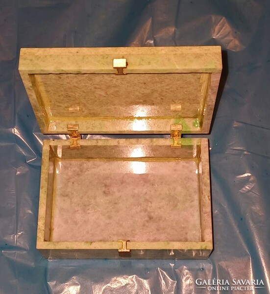 A medium-sized, rectangular jewelry box and chest made of mineral