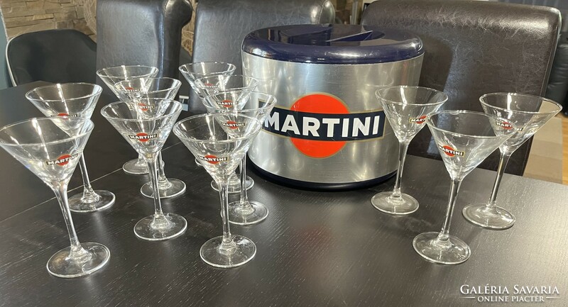 Martini 12db-os pohár szett és jégvödör !