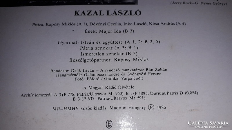 Régi bakelit nagylemez LP :KAZAL LÁSZLÓ KAZALKABARÉ..Poén hegyek jó állapotban képek szerint