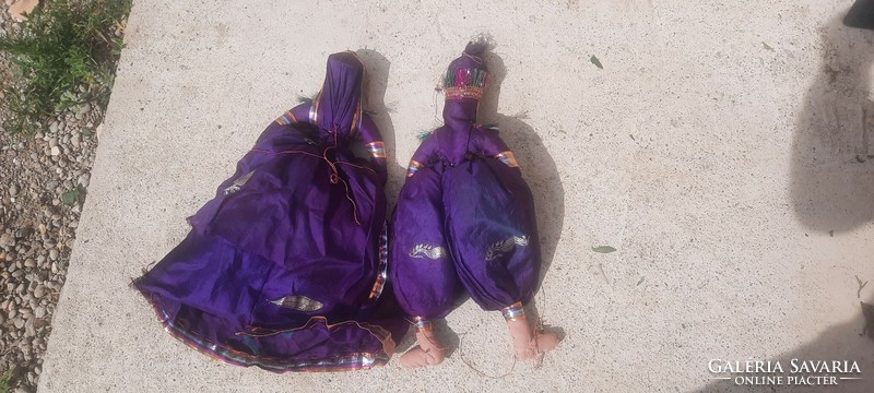 Régebbi autentikus indiai Rajasthani bábok - pár
