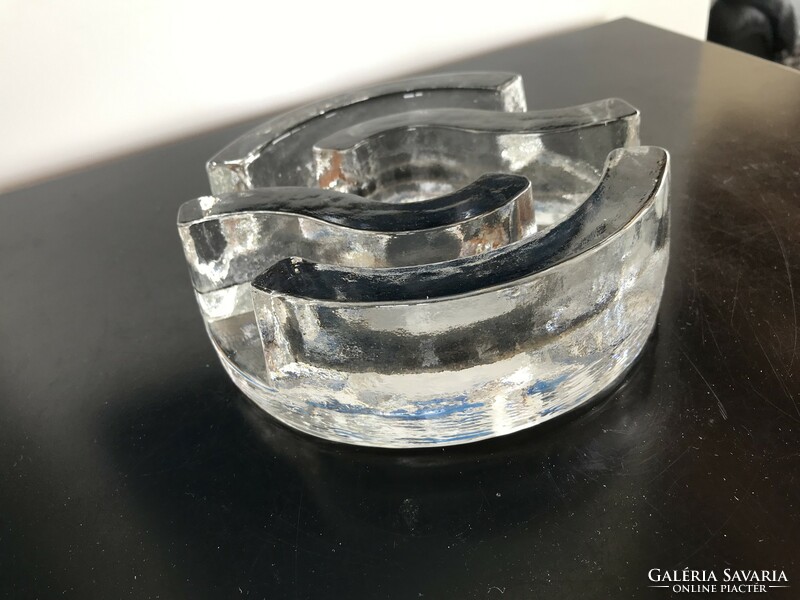Georgshütte thick crystal glass candle holder, warming v. - Bel mondo series (m108)