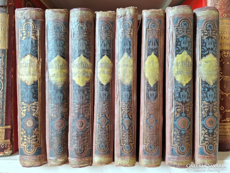 1880K. Franklin- all the works of János arany - a fragment of the series, only 8 volumes-restored-really cheap!!!