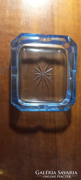 Art deco blue glass ashtray