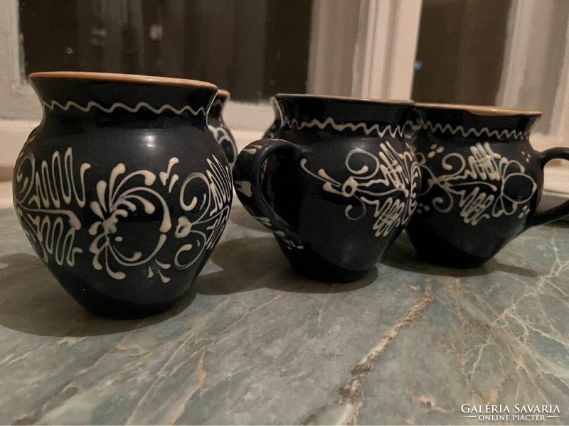 Handmade ceramic mug set, 6 pieces, larger size