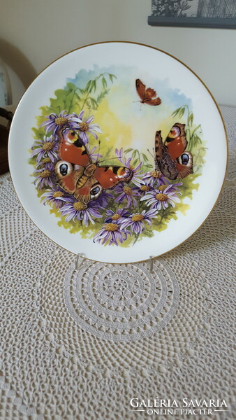 Beautiful royal grafton porcelain plate with butterflies and flowers, wall decoration