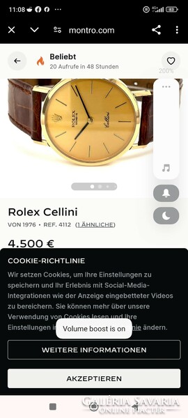Rolex Cellini 18 K arany férfi luxus óra