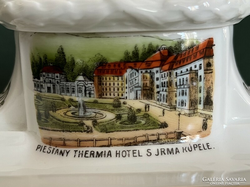Pöstyén thermia hotel advertising porcelain inkwell victoria czechoslovakia (p0015)