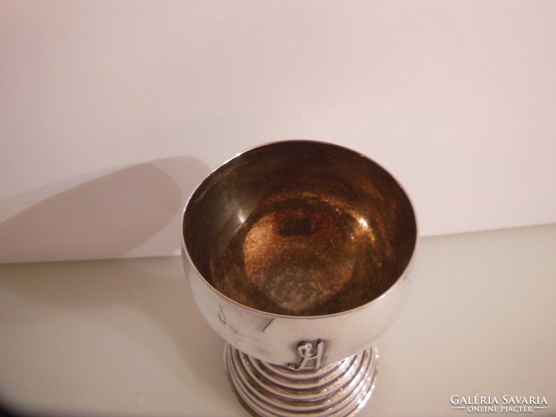 Cup - silver-plated - monogrammed - 2 dl - 13 x 9 cm - English - old - flawless