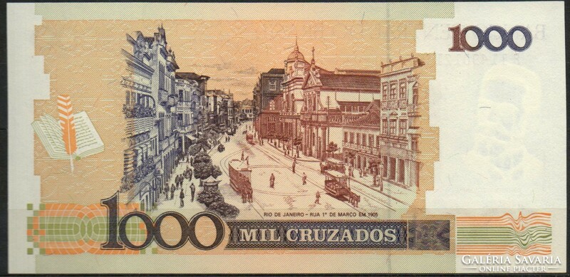 D - 152 -  Külföldi bankjegyek:  Brazilia 1989   1000 Cruzerios  UNC