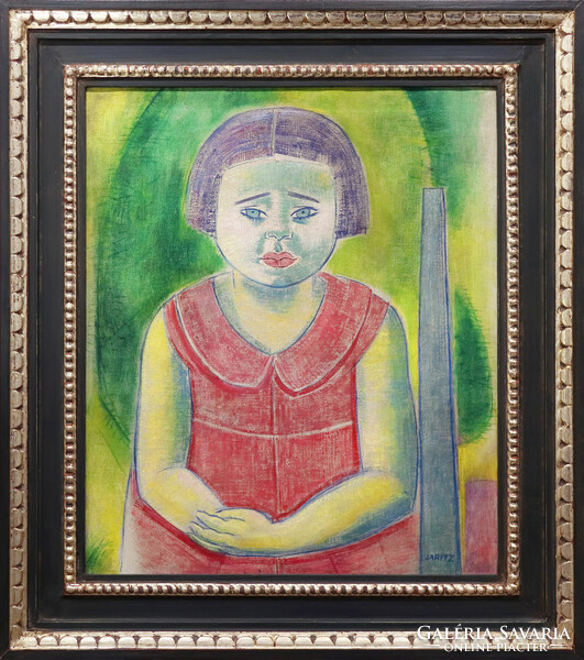 Józsa Járitz - portrait of a sitting little girl