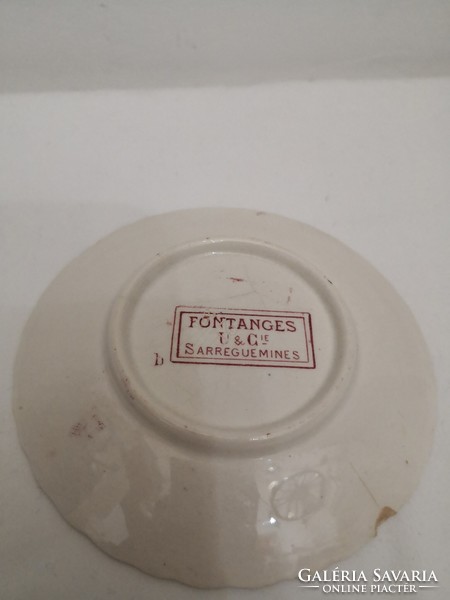 Sarreguemines porcelain cup coaster (damaged)