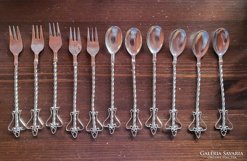 Biscuit nickel-plated copper fork and spoon
