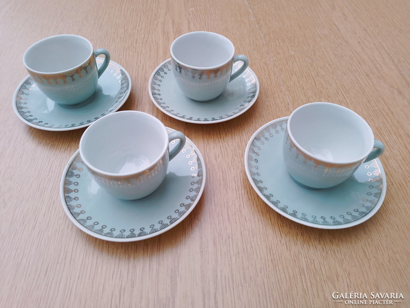 North Korean 4-person porcelain tea and coffee set (gold-plated d.P.R.K.)