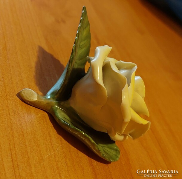 Herendi sárga porcelán rózsa