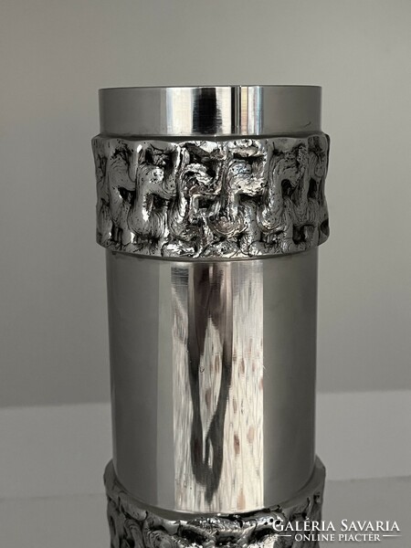 German brutalist steel vase, 1970-1979