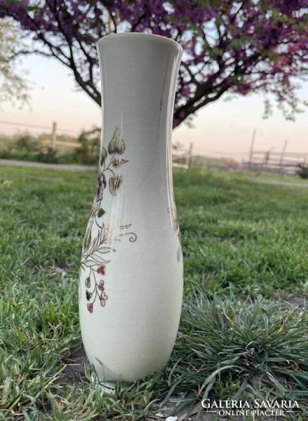 25,5 cm Zsolnay orhidea / liliom mintás aranyozott váza