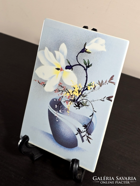 Villeroy & Boch virágos porcelán képeslap V & B