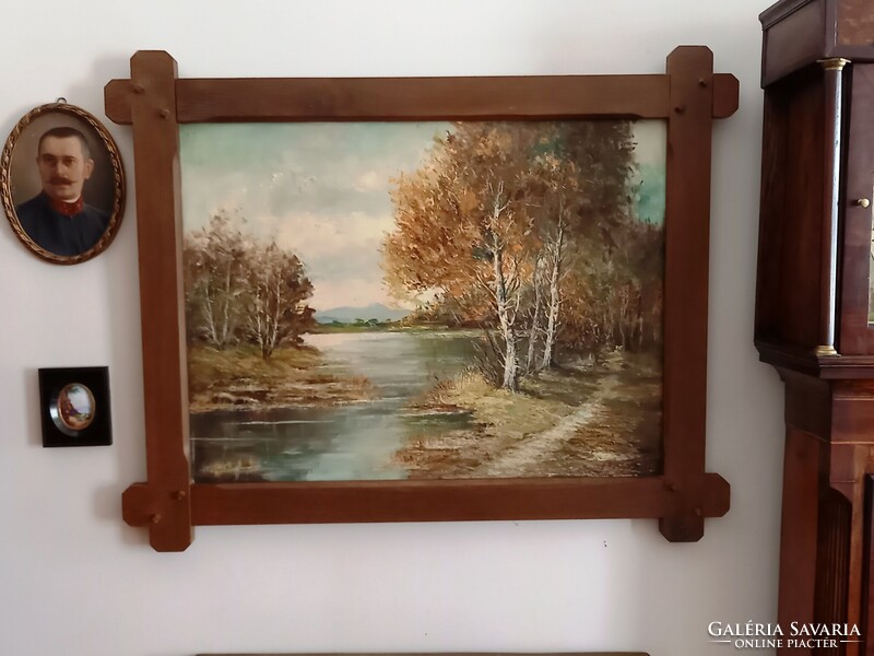 Perfect oak frame for a 60X80 cm picture, gift with quality painting, 60 x 80, 80x60, 80 x 60