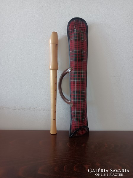 Wooden flute with a beautiful case