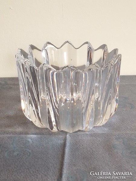 Vintage huge beautiful orrefors fleur jan johansson crystal serving bowl